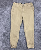 Ezekiel Jogger Pants Mens 32 Khaki Stretch Chino Tapered Elastic Gathered Ankle