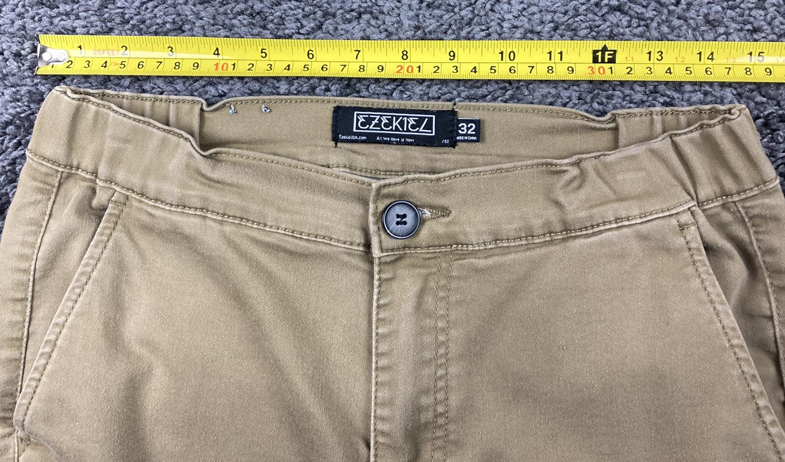 Ezekiel Jogger Pants Mens 32 Khaki Stretch Chino Tapered Elastic Gathered Ankle