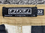 Ezekiel Jogger Pants Mens 32 Khaki Stretch Chino Tapered Elastic Gathered Ankle