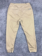 Ezekiel Jogger Pants Mens 32 Khaki Stretch Chino Tapered Elastic Gathered Ankle