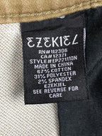 Ezekiel Jogger Pants Mens 32 Khaki Stretch Chino Tapered Elastic Gathered Ankle