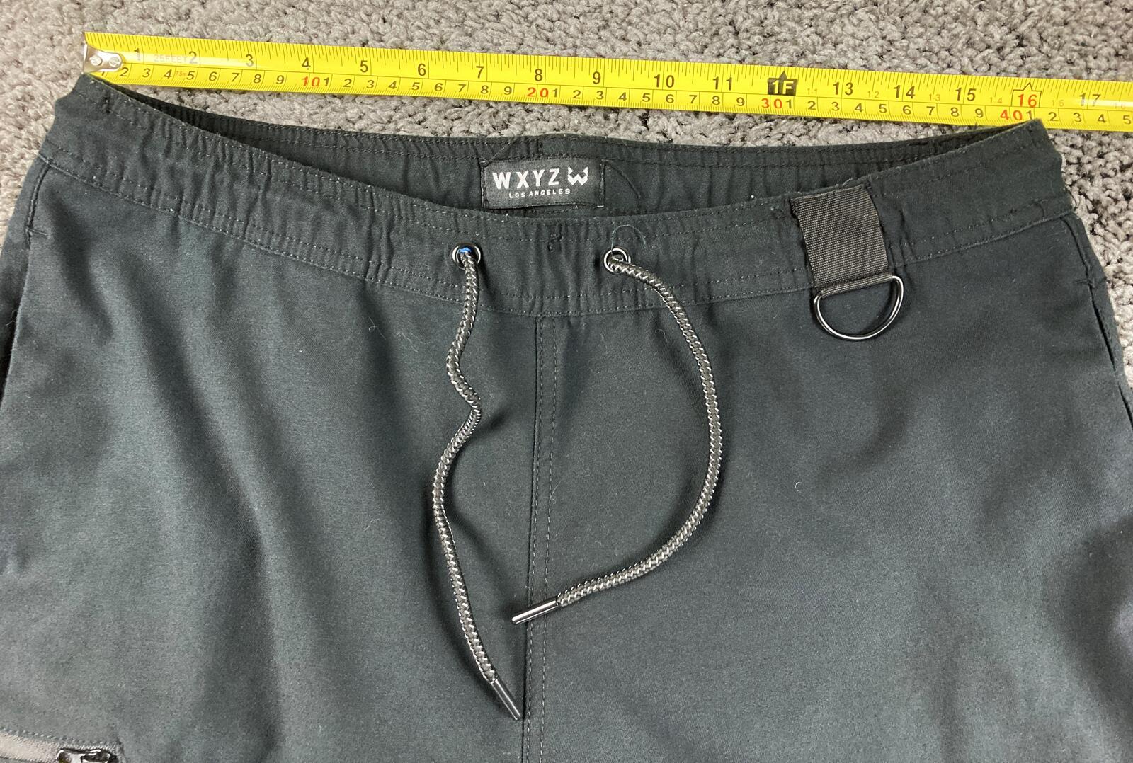 WXYZ Los Angeles Men's Tech Cargo Jogger Pants Black Drawstring Utility  Size L