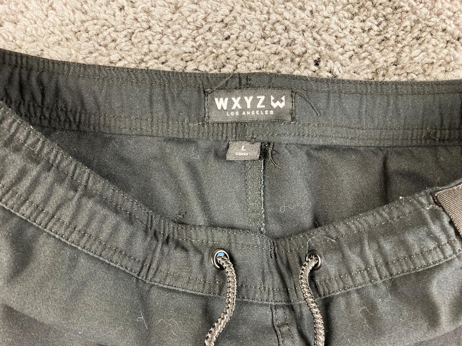 WXYZ Los Angeles Men's Tech Cargo Jogger Pants Black Drawstring Utility  Size L