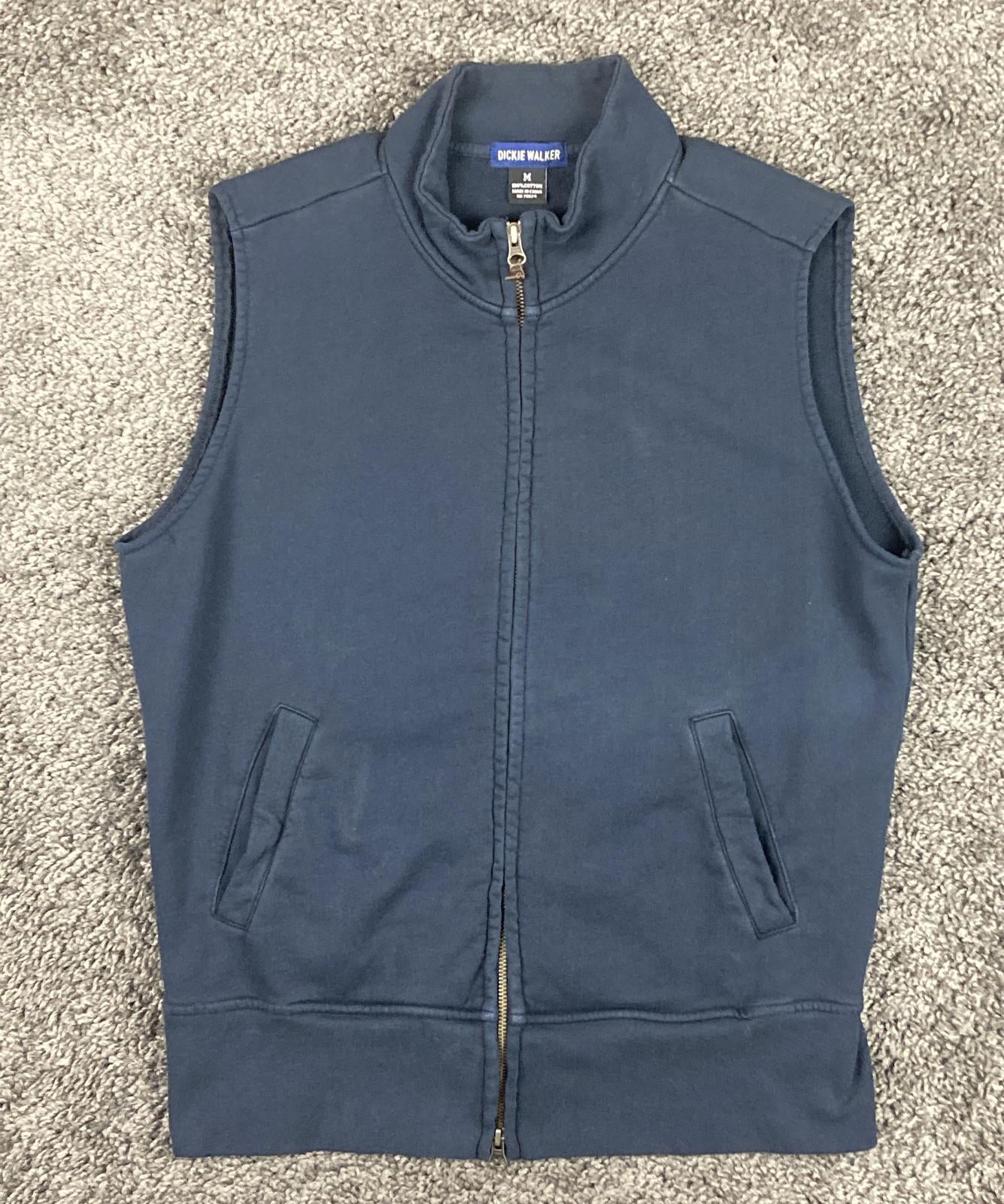 Dickie Walker Vest Sleeveless Sweater Full Zip Size M