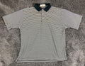 Fairway & Greene Men’s Polo Shirt Mercerized Cotton Striped Golf Black White XL