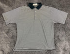 Fairway & Greene Men’s Polo Shirt Mercerized Cotton Striped Golf Black White XL