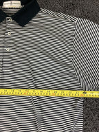 Fairway & Greene Men’s Polo Shirt Mercerized Cotton Striped Golf Black White XL