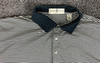 Fairway & Greene Men’s Polo Shirt Mercerized Cotton Striped Golf Black White XL