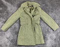 GUESS Tweed Wool Blend Coat Womens  Green Double Breasted Pea Coat Vintage Sz M