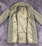GUESS Tweed Wool Blend Coat Womens  Green Double Breasted Pea Coat Vintage Sz M