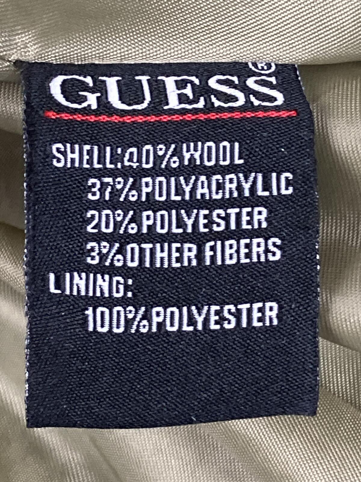 GUESS Tweed Wool Blend Coat Womens  Green Double Breasted Pea Coat Vintage Sz M