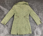 GUESS Tweed Wool Blend Coat Womens  Green Double Breasted Pea Coat Vintage Sz M