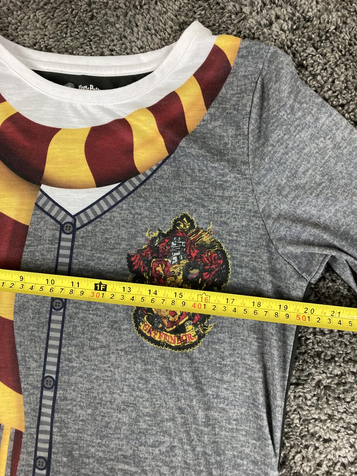 Harry Potter Nightgown Women's Gray Gryffindor Costume Sleep Shirt Sz XL