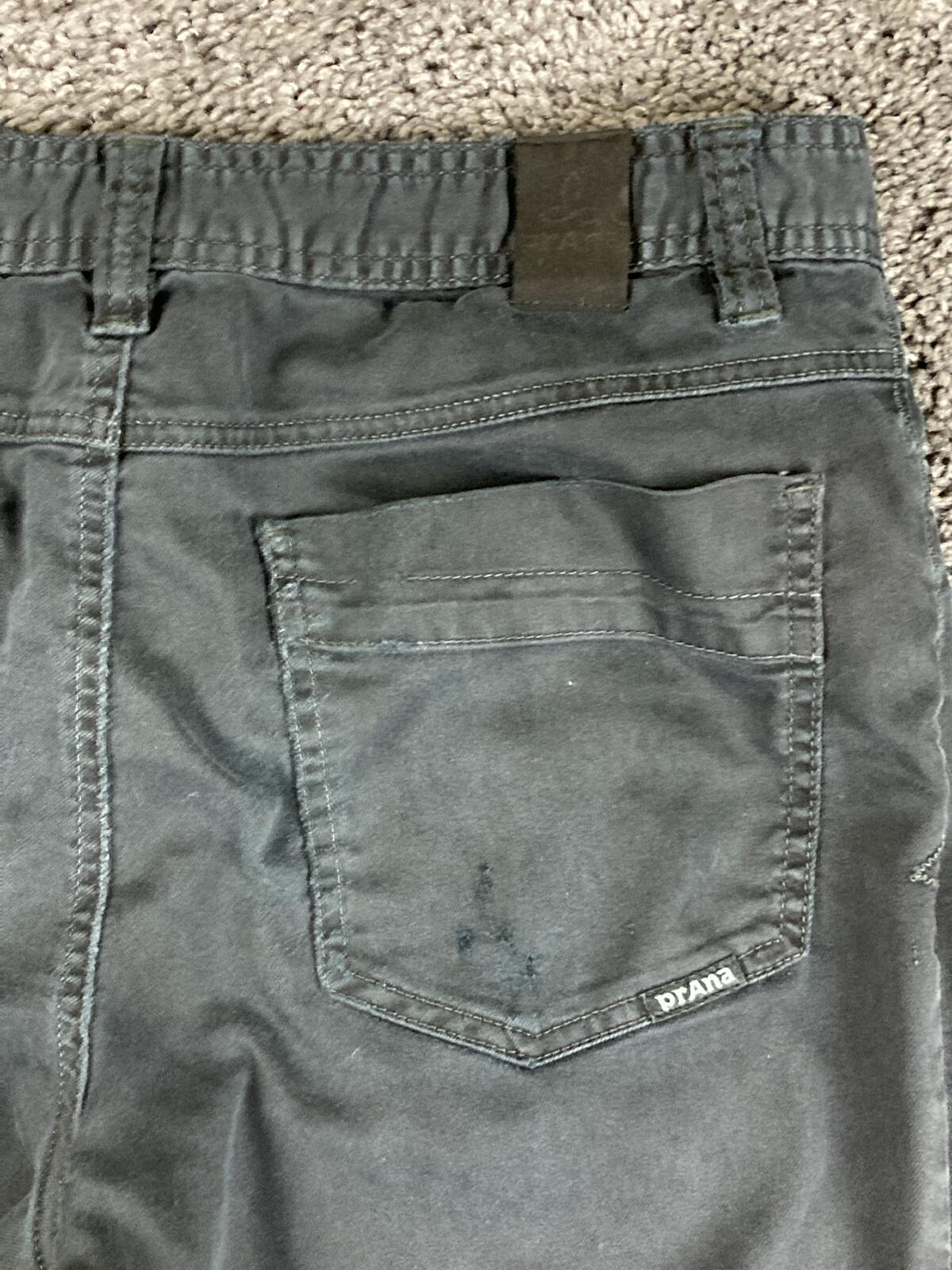 prAna Bridger Slim Fit Pants Men Black Organic Cotton Stretch Hiking Casual