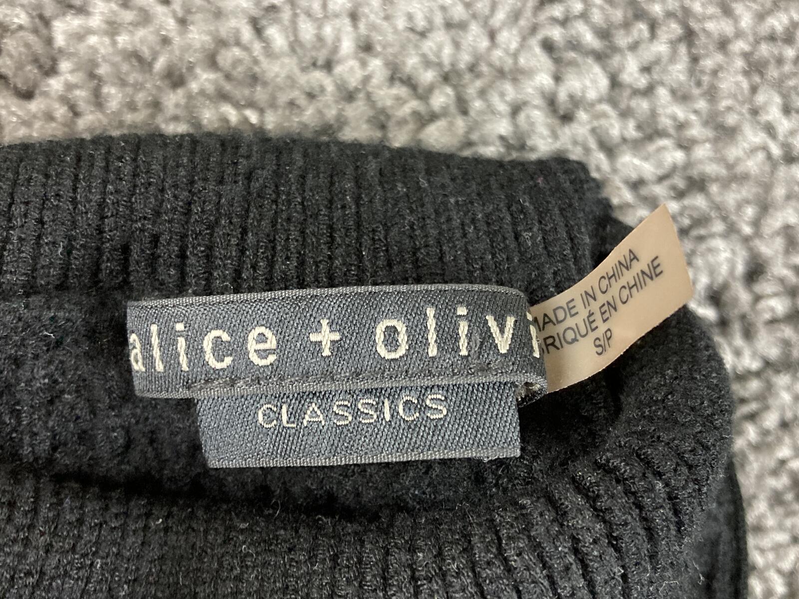 Alice + Olivia Darcey Black Textured Sleeveless Turtleneck Sweater Tank Top S/P