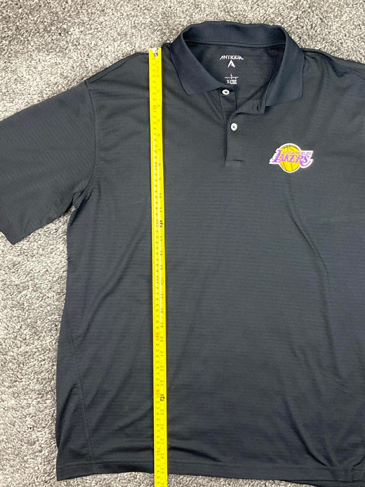 Antigua Los Angeles Lakers Polo Shirt Mens L Black Embroidered Logo