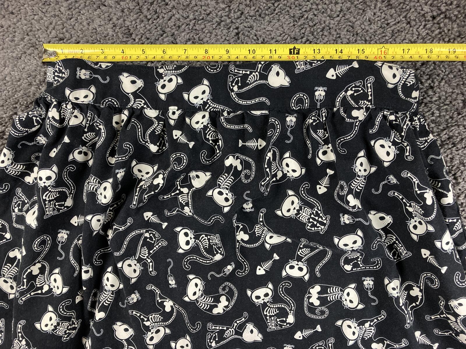 Folter Skeleton Cat Skirt Glow In The Dark Halloween Gothic Rockabilly Sz 4X