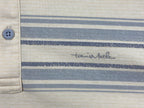 Travis Mathew Polo Shirt Size XL Cream Blue Stripe Pima Blend Golf