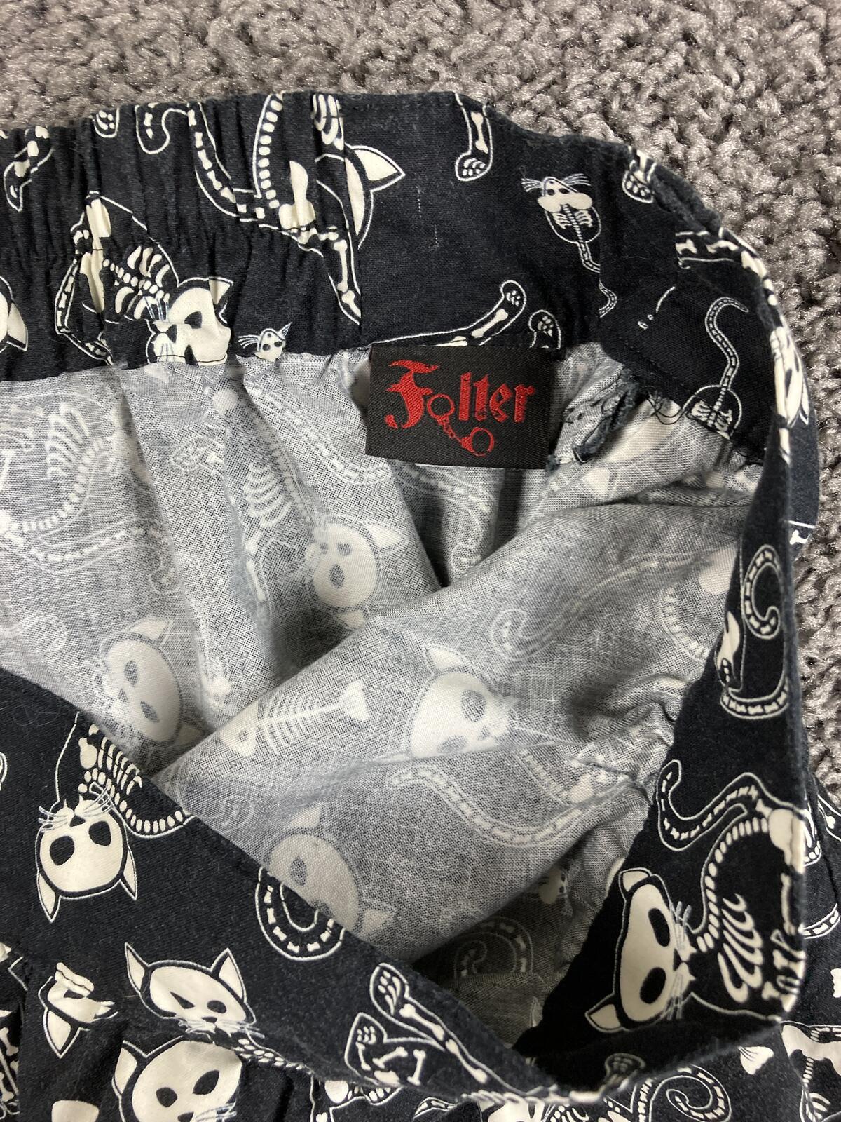 Folter Skeleton Cat Skirt Glow In The Dark Halloween Gothic Rockabilly Sz 4X
