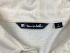 Travis Mathew Polo Shirt Size XL Cream Blue Stripe Pima Blend Golf
