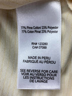 Travis Mathew Polo Shirt Size XL Cream Blue Stripe Pima Blend Golf
