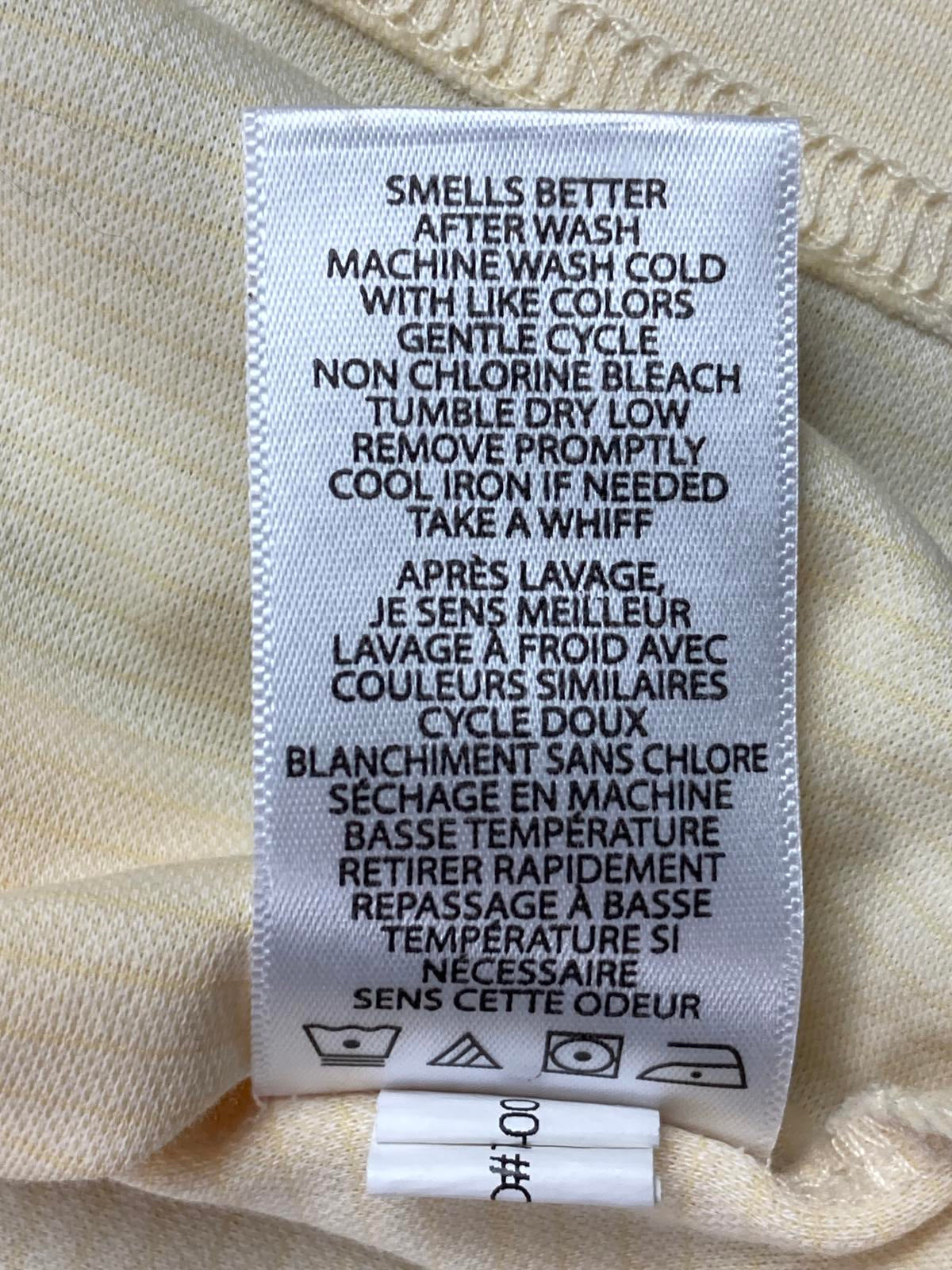 Travis Mathew Polo Shirt Size XL Cream Blue Stripe Pima Blend Golf