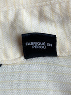 Travis Mathew Polo Shirt Size XL Cream Blue Stripe Pima Blend Golf