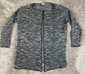 Vince Camuto Open Cardigan Sweater Women's Black Gray Zebra Print  Sz Medium