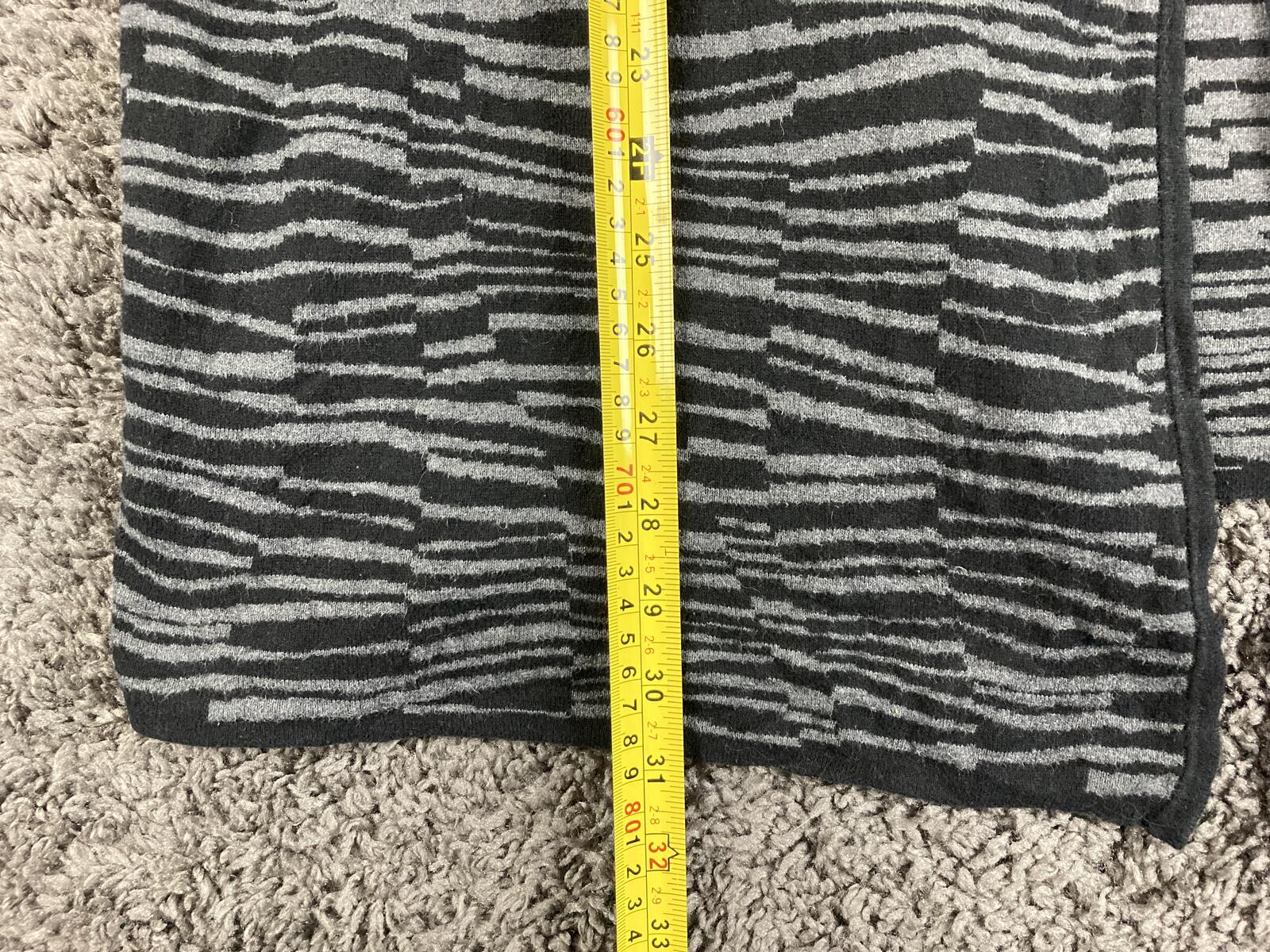 Vince Camuto Open Cardigan Sweater Women's Black Gray Zebra Print  Sz Medium