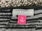 Vince Camuto Open Cardigan Sweater Women's Black Gray Zebra Print  Sz Medium