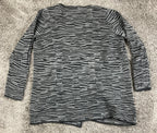 Vince Camuto Open Cardigan Sweater Women's Black Gray Zebra Print  Sz Medium
