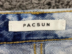 PacSun 90s Boyfriend Jeans Womens Sz 23 Blue Bleach Splatter Tie Dye 100% Cotton