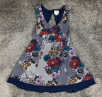 Maeve Anthropologie Fairchild Floral Fit Flare V Neck Racerback Dress Womens M