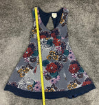 Maeve Anthropologie Fairchild Floral Fit Flare V Neck Racerback Dress Womens M