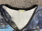 Dolcezza Simply Art Sleeveless Top Angel Movano Rivas Abstract Print V-Neck S