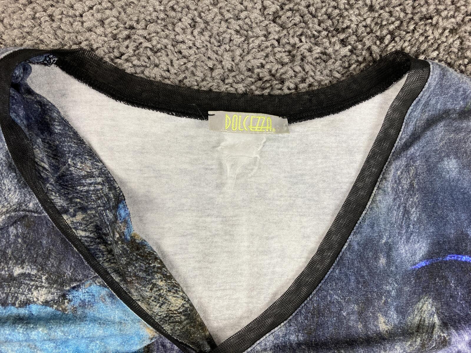 Dolcezza Simply Art Sleeveless Top Angel Movano Rivas Abstract Print V-Neck S