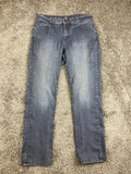 NYDJ Marilyn Straight Leg Jeans Wash Lift Tuck Made in USA Blue Denim Sz 12 M