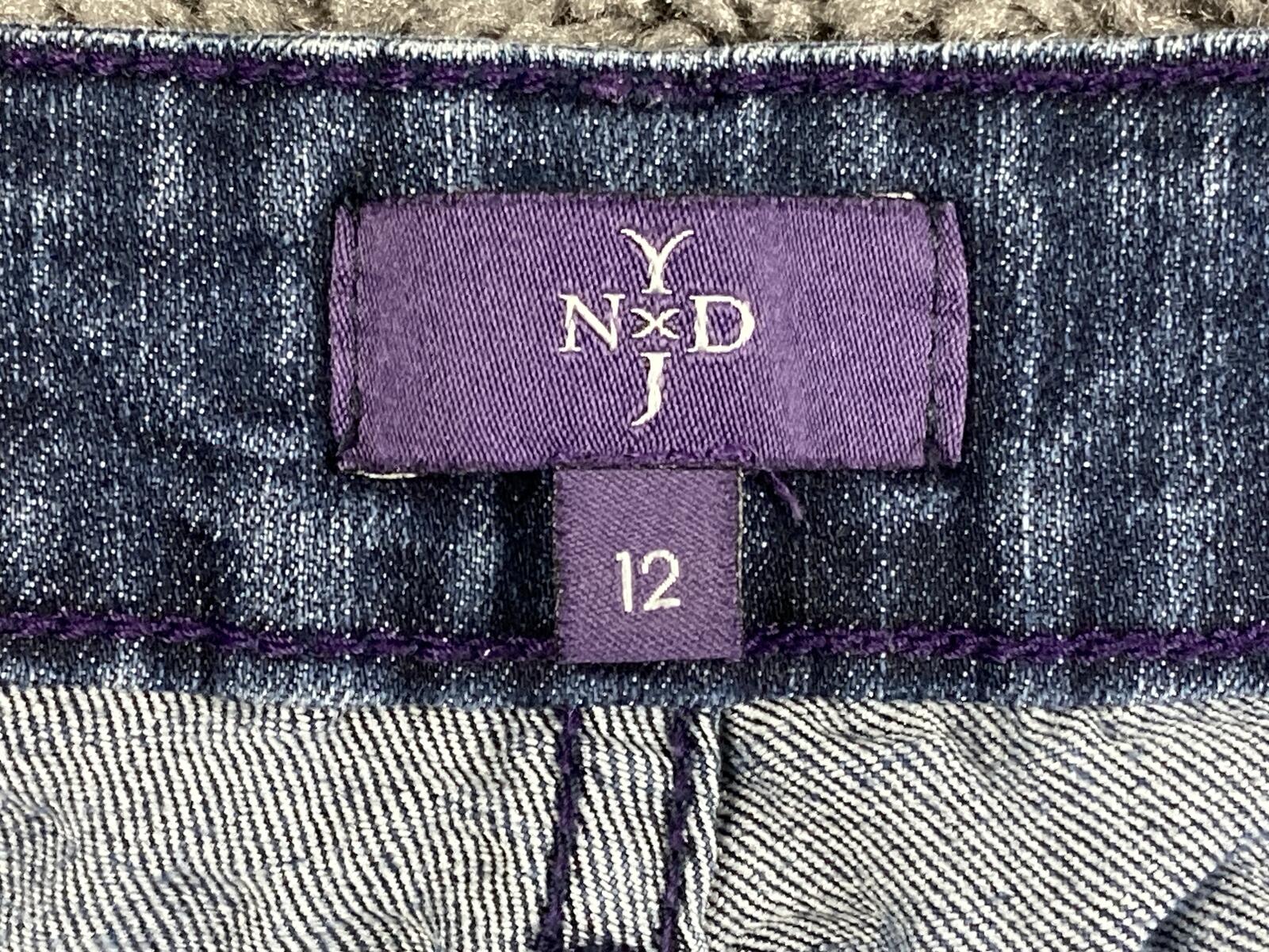 NYDJ Marilyn Straight Leg Jeans Wash Lift Tuck Made in USA Blue Denim Sz 12 M