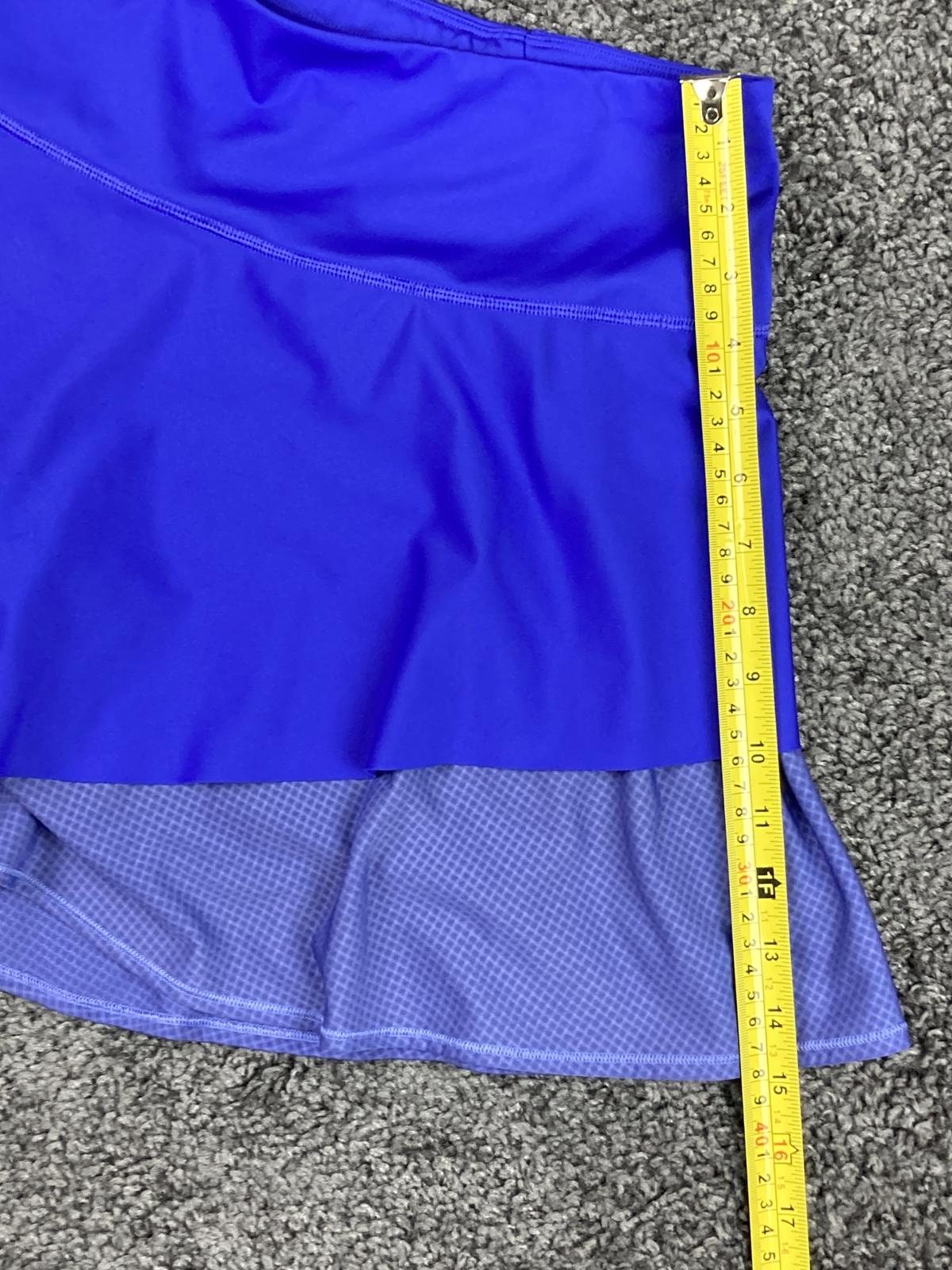 Athleta Ace Mesh Skort Size L Blue Tennis Golf Running Built In Shorts