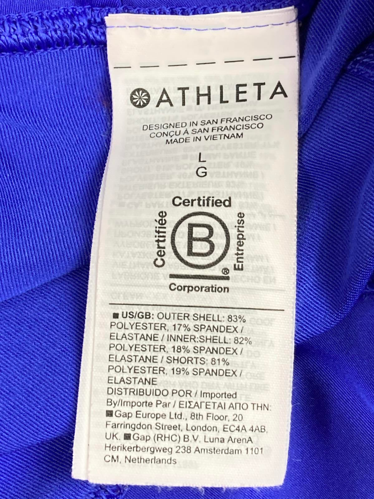 Athleta Ace Mesh Skort Size L Blue Tennis Golf Running Built In Shorts