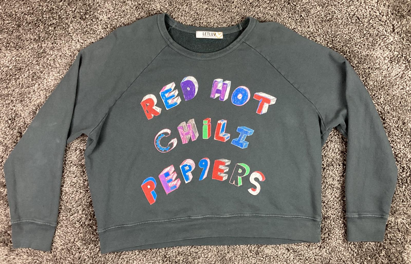 Letluv Anthropologie Red Hot Chili Peppers Sweatshirt Small Grey