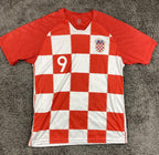 Croatia Soccer Jersey Kramarić #9 Men's Red White Checkered Home Football Kit XL