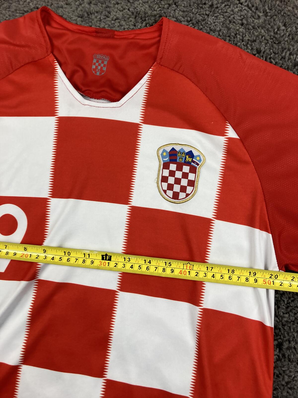 Croatia Soccer Jersey Kramarić #9 Men's Red White Checkered Home Football Kit XL