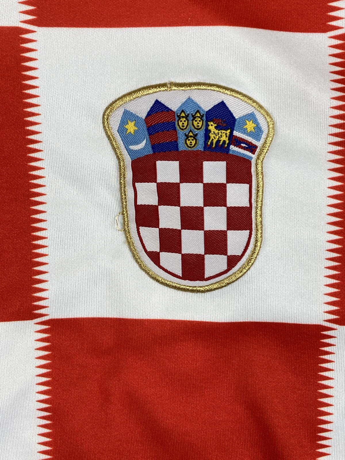 Croatia Soccer Jersey Kramarić #9 Men's Red White Checkered Home Football Kit XL