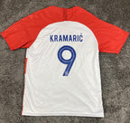 Croatia Soccer Jersey Kramarić #9 Men's Red White Checkered Home Football Kit XL