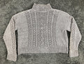 Rachel Zoe Gray Chenille Sweater Cable Knit Mock Neck Cropped Boxy Pullover XS