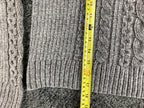Rachel Zoe Gray Chenille Sweater Cable Knit Mock Neck Cropped Boxy Pullover XS