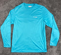 Columbia PFG Shirt Mens M Blue Fish Flag Long Sleeve Terminal Tackle UPF Sz M