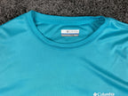 Columbia PFG Shirt Mens M Blue Fish Flag Long Sleeve Terminal Tackle UPF Sz M