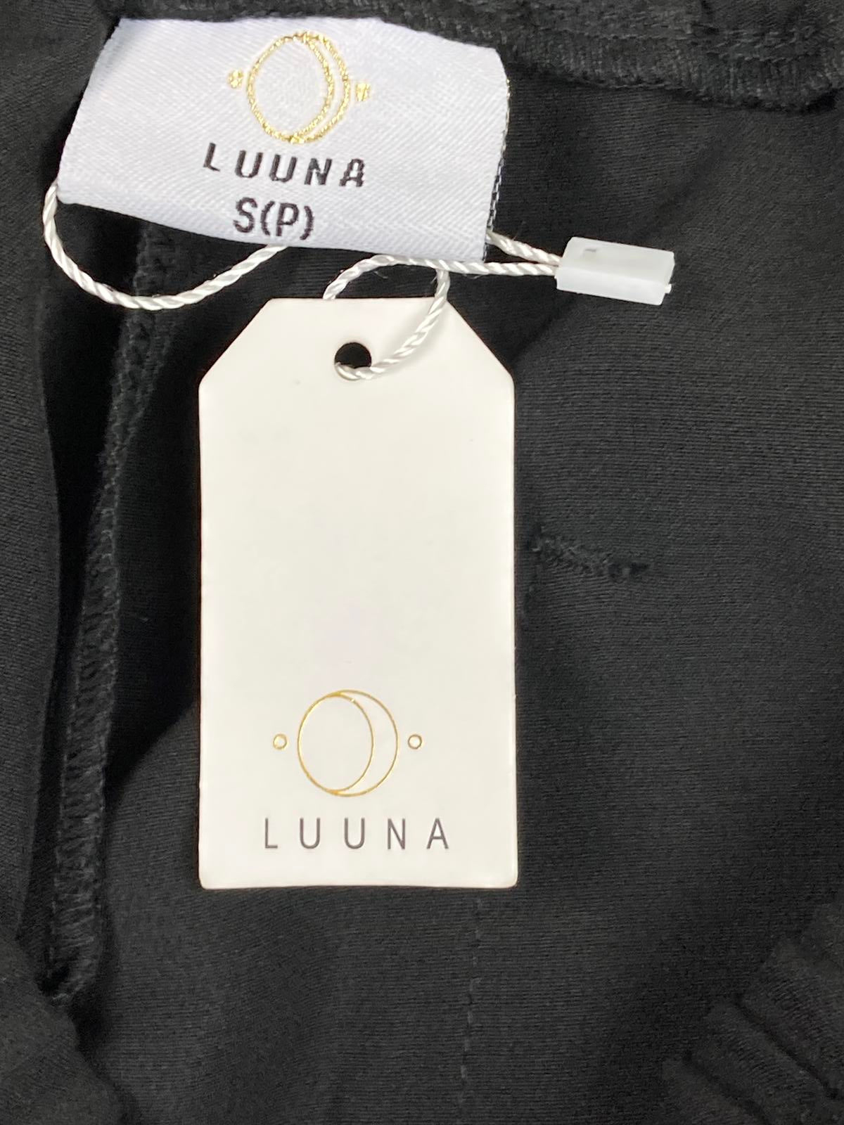 Luuna Astra Jogger Scrub Pants Womens Petite Size S Black Cargo Pockets NWT